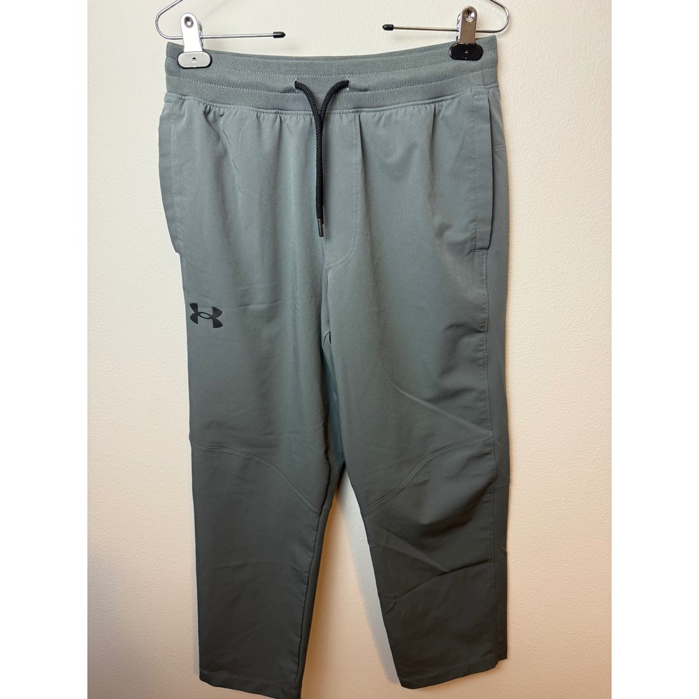 Under Armour Mens Gray Tapered Athletic Joggers Training Pants Drawstring Waist‎